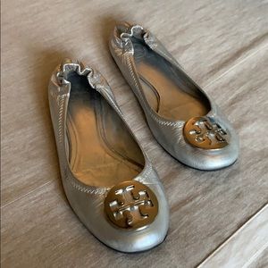 Tory Burch silver flats